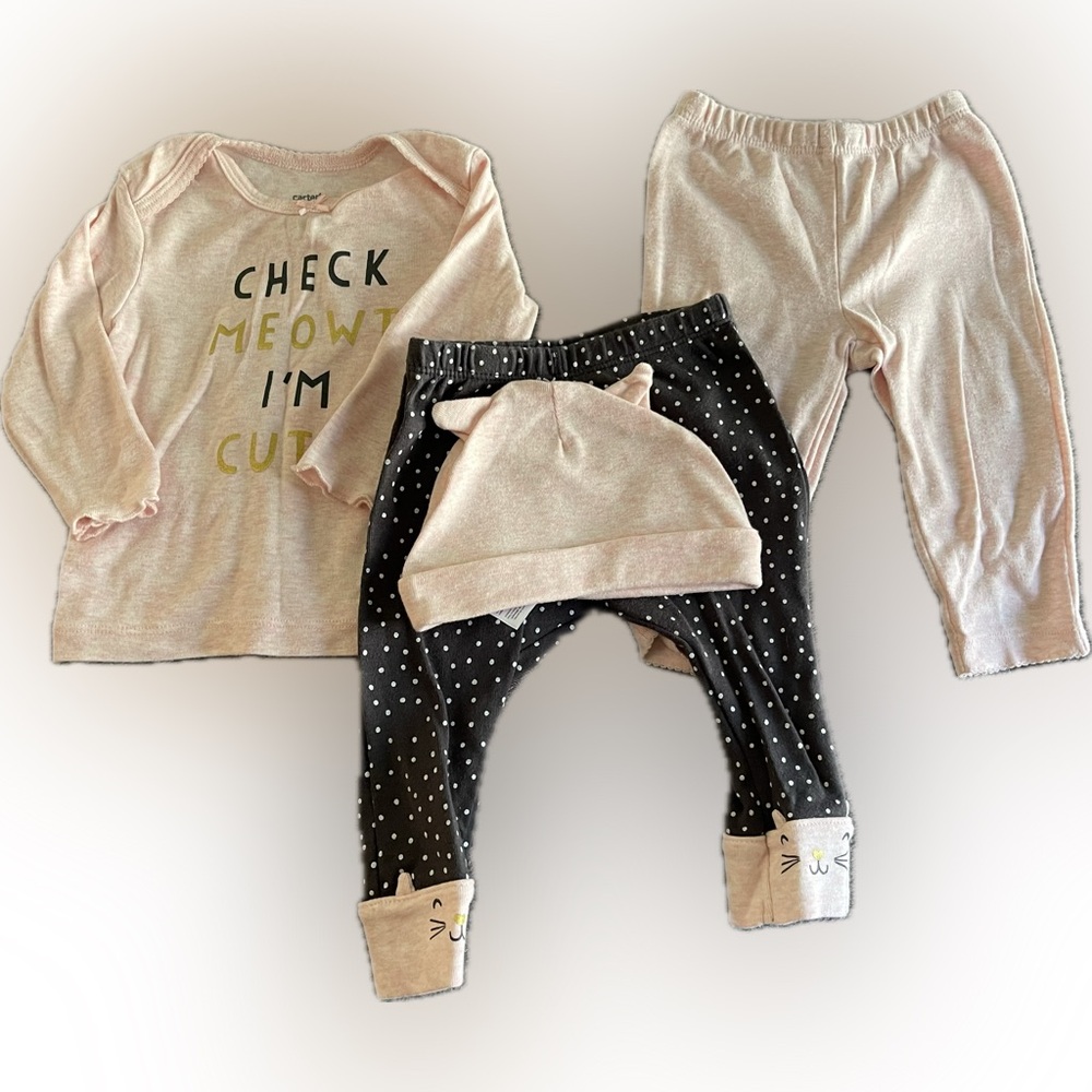 Carters 6M Check Meowt  I’m Cute outfit